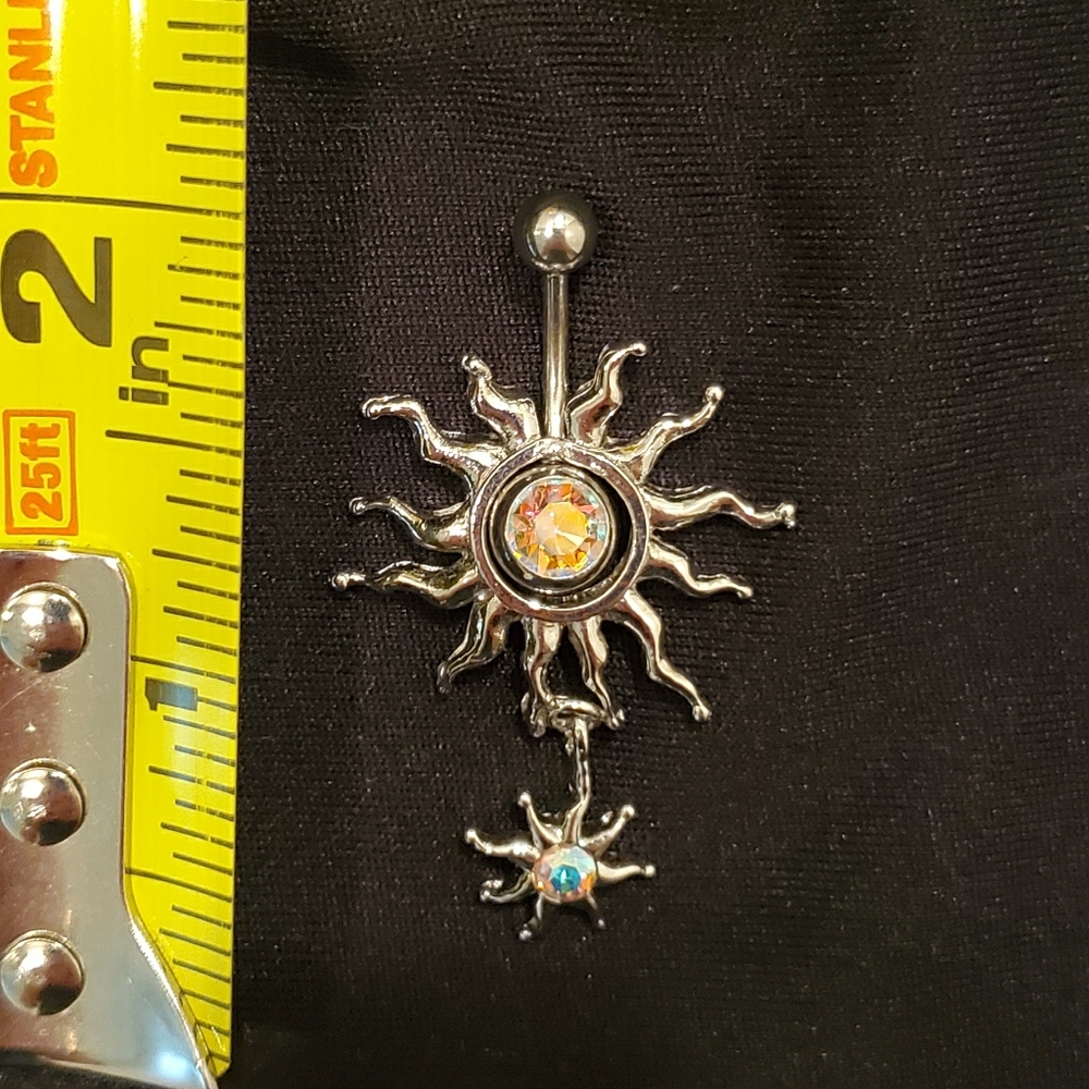Belly/Naval Ring Sun Star 14 ga.